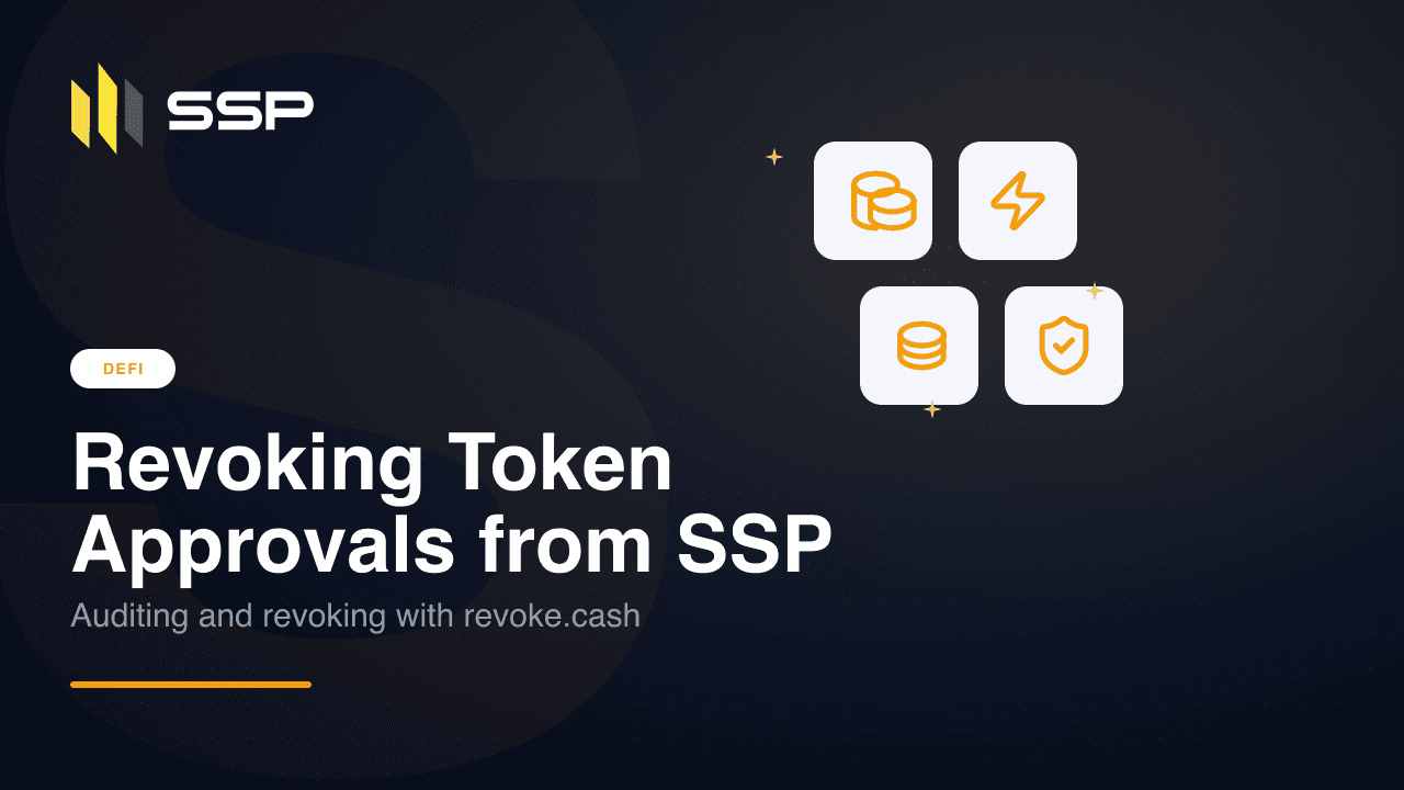 SSP 지갑에서 ERC-20 토큰 승인을 취소하는 일러스트. allowance가 0으로 재설정되고 SSP Key가 트랜잭션을 함께 서명하는 모습.