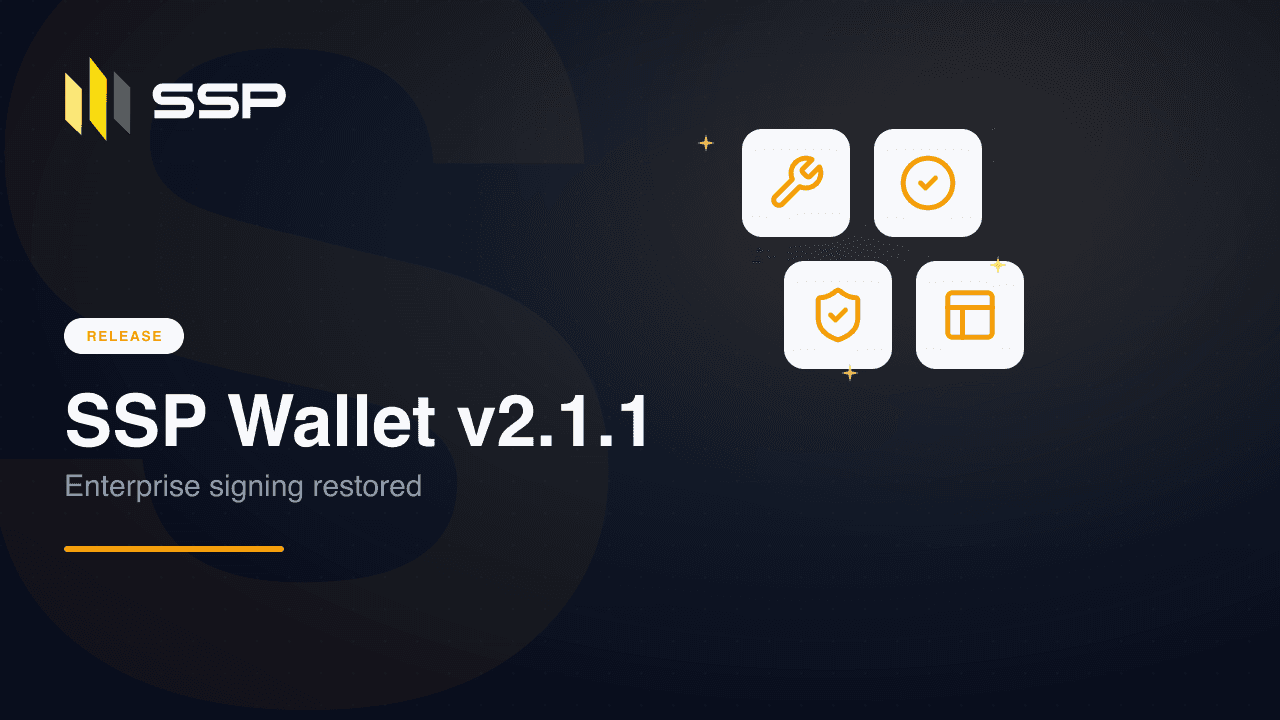 Copertina della versione SSP Wallet v2.1.1