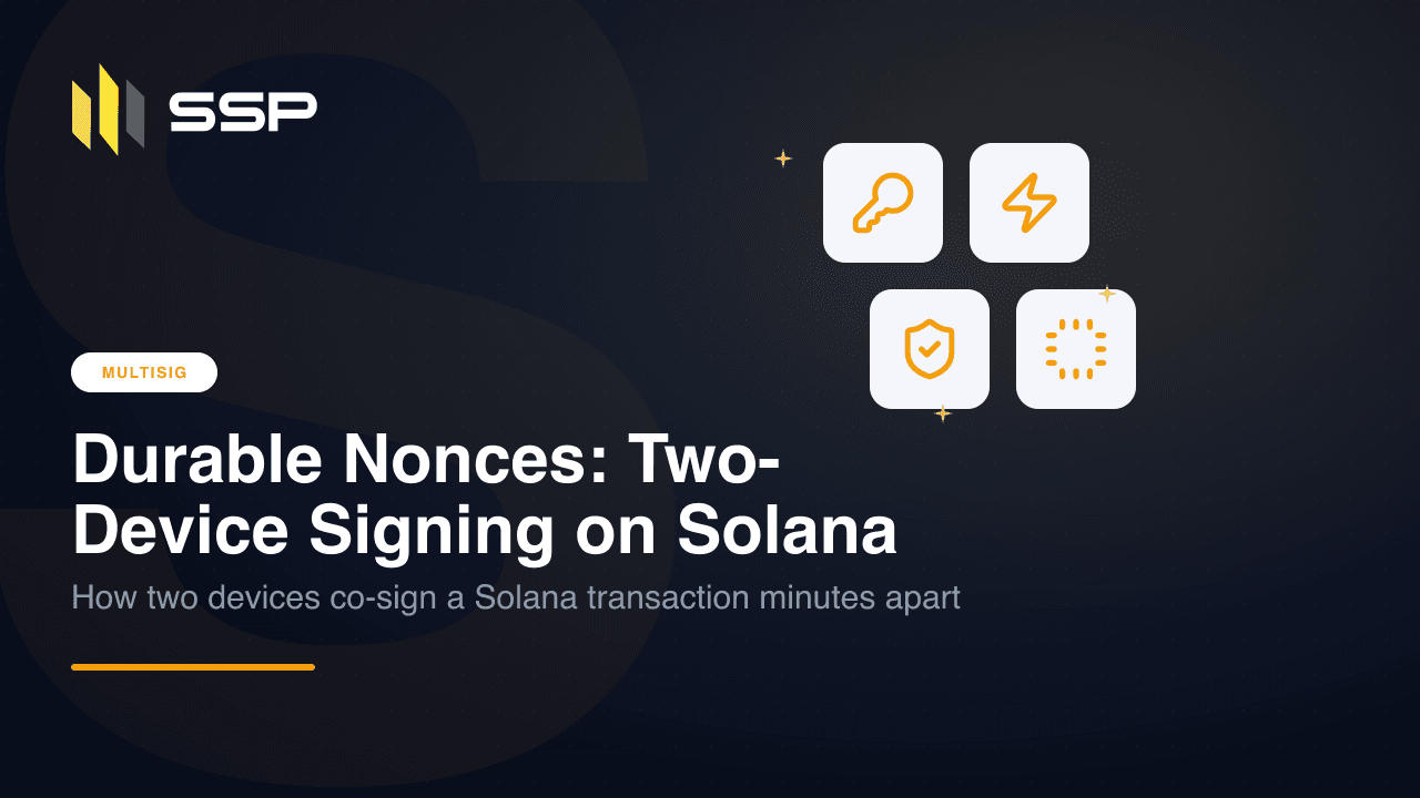 Solana の永続ノンスと二台署名を扱うマルチシグ解説記事のための SSP ブランドカバー