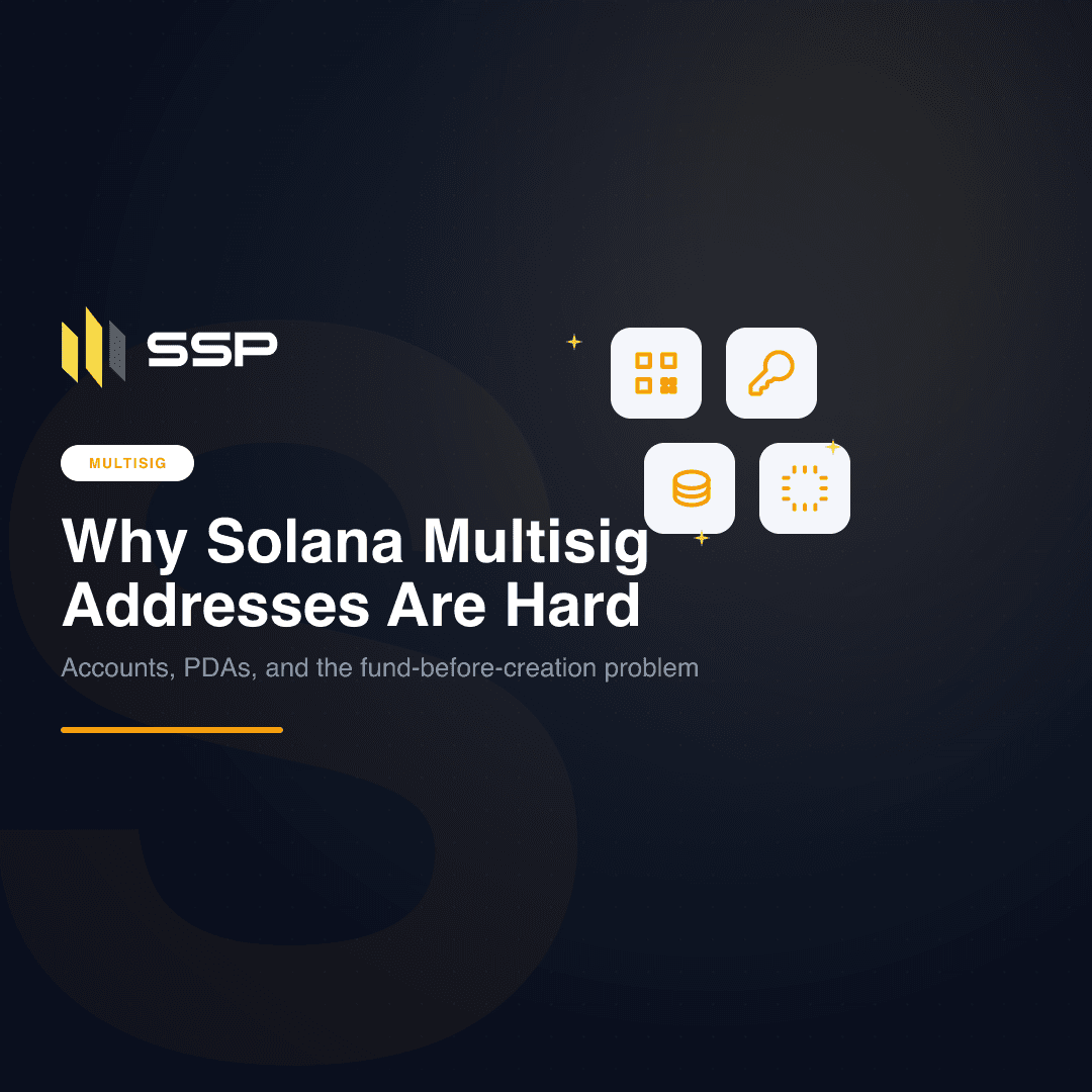 Solana でマルチシグウォレットアドレスの作成が難しい理由を示す SSP の正方形カバー