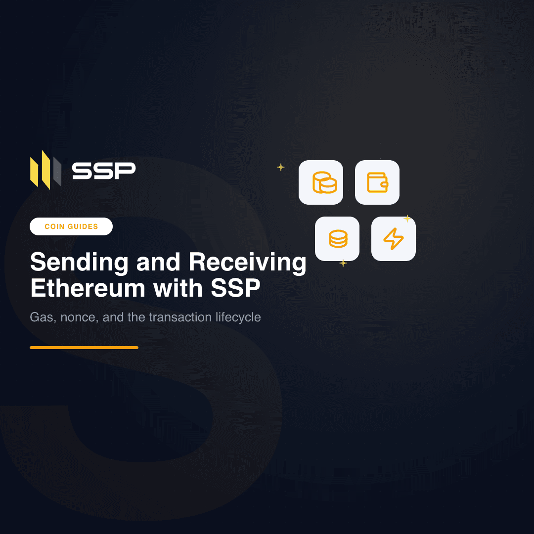 Couverture carrée SSP Academy : Envoyer et recevoir de l'Ethereum avec SSP
