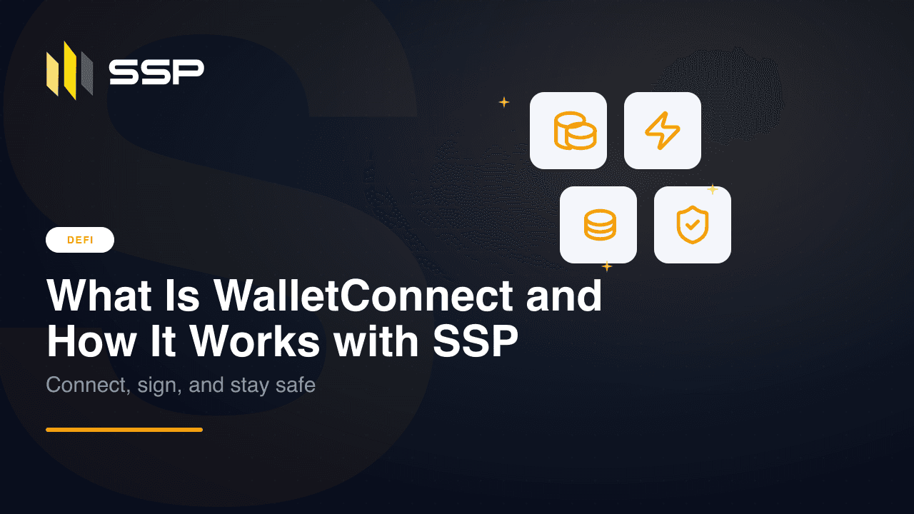 QR code di WalletConnect che collega l'estensione SSP Wallet e l'app SSP Key a una dApp.
