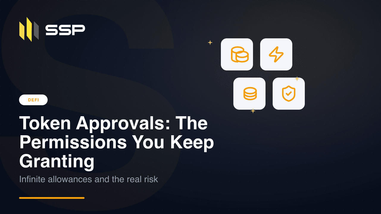 Illustration of a stack of token approval permissions as keys handed to smart contracts