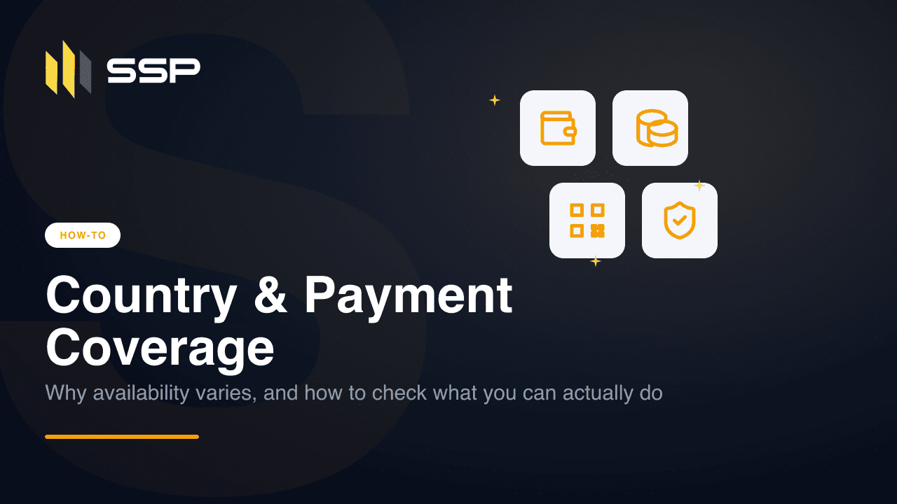 Couverture SSP Academy : pays et moyens de paiement pour l'achat et la vente