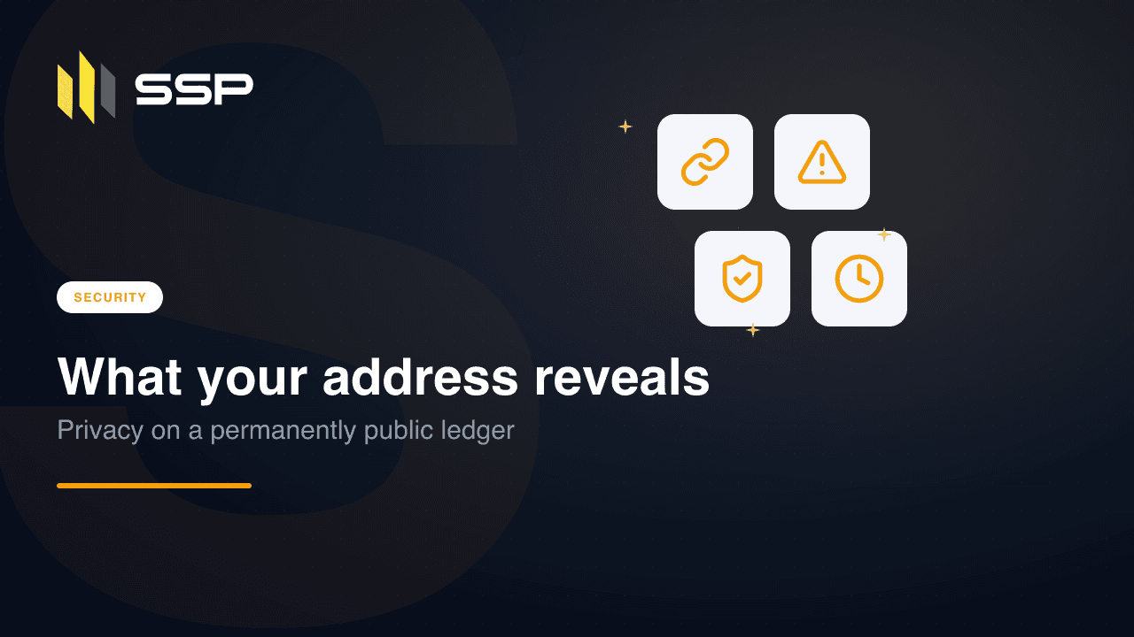 Copertina SSP Academy: riservatezza on-chain e che cosa rivela un indirizzo cripto