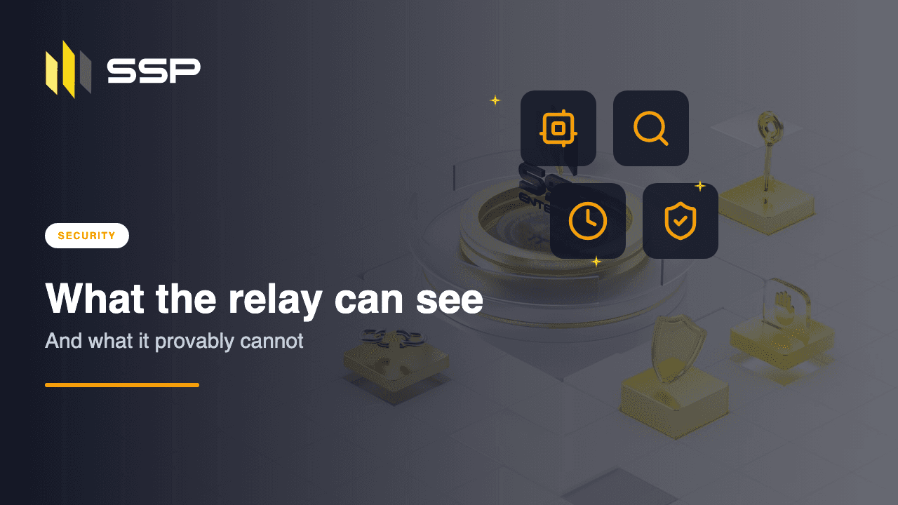 SSP Academy cover: what the SSP relay server can and cannot see